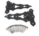D&D 310004 Heavy Duty Traditional Steel 8" T-Hinge, Black, Pair