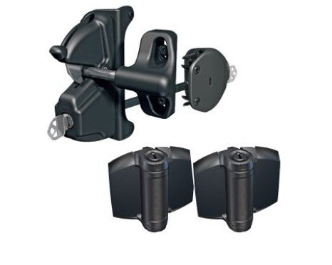 D&D 8000-1021 LokkLatch Series 2 w/Gate Hinge-Kit, Black