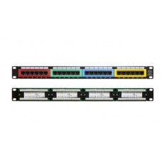CN-KD-PP5-09 Wall-mount 19in CAT5e patch pannel - 24ports colored 1u