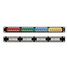 CN-KD-PP5-10 Wall-mount 19in CAT5e patch pannel - 24ports colored 1u 