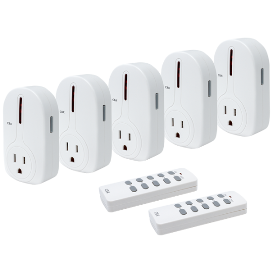 Seco-Larm LS-525A-14Q Wireless Outlet Controller - 5 Wireless Outlets, 2 Remote