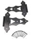 D&D 310003 Heavy-Duty Traditional Steel 10" T-Hinge, Black, Pair