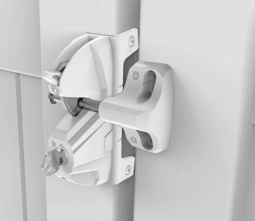D&D LLD3KDWT LokkLatch Deluxe S3 Gate Latch Kit, White