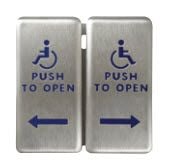 BEA 10PBDGP1 Push Plate, Dual Gang, Text and Logo