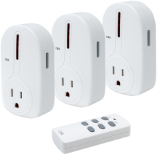 Seco-Larm LS-313A-14Q Wireless Outlet Controller - 3 Wireless Outlets, 1 Remote
