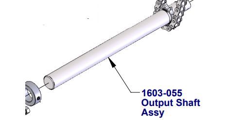DKS DoorKing 1603-055 Output Shaft Assy 1/2" Drive